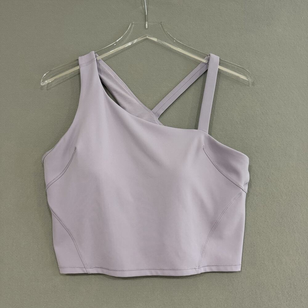 Lululemon Everlux Asymmetrical Tennis Tank Top Size 12 Lilac Medium Support